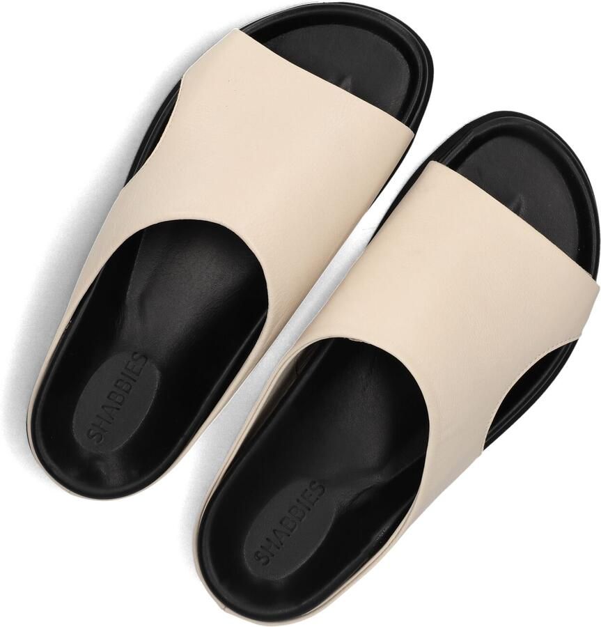 SHABBIES Badslippers Dames Inga Close Maat: 40 Materiaal: Leer Kleur: Beige - Foto 2