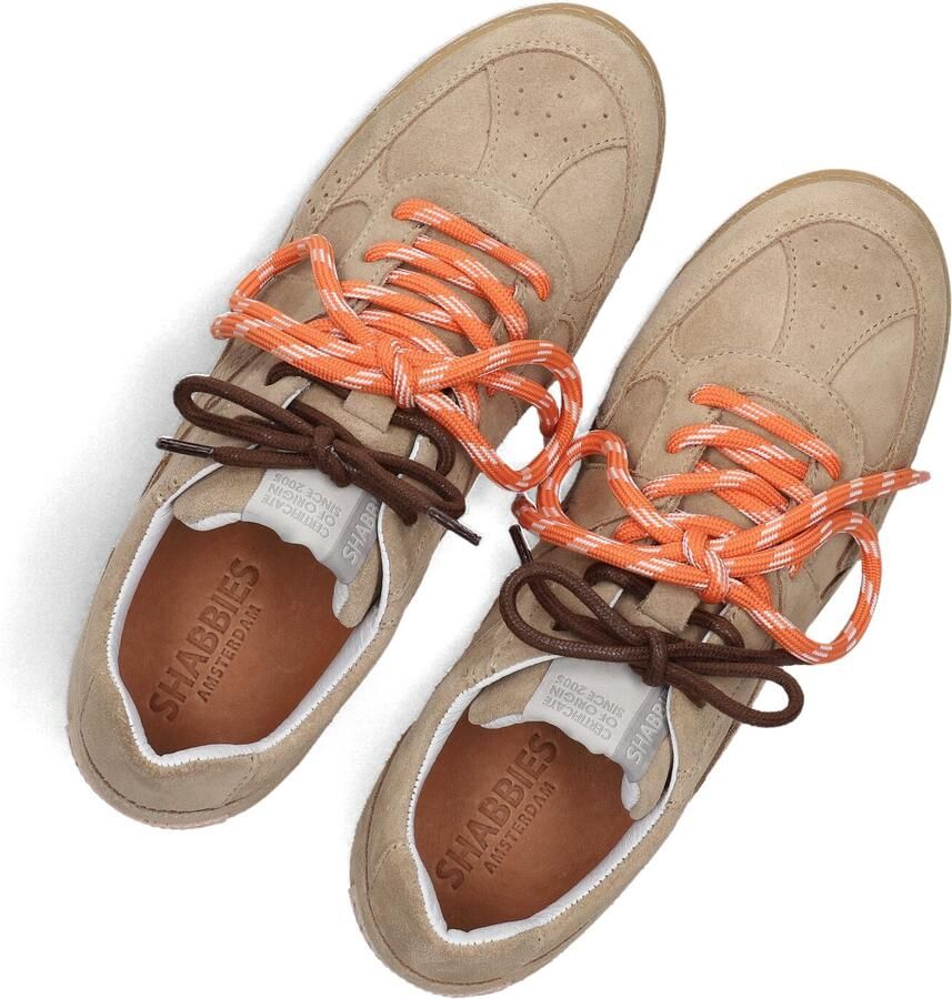 SHABBIES Lage Sneakers Dames April Mina Suède Beige - Foto 4