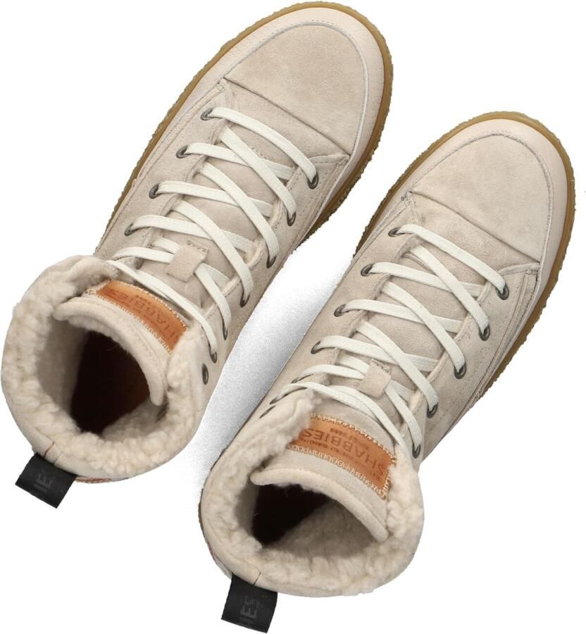 SHABBIES Hoge Sneakers Dames Chewy Lily Suède Beige - Foto 4