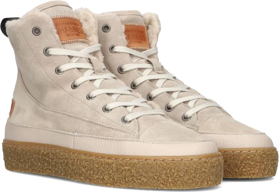 SHABBIES Hoge Sneakers Dames Chewy Lily Suède Beige