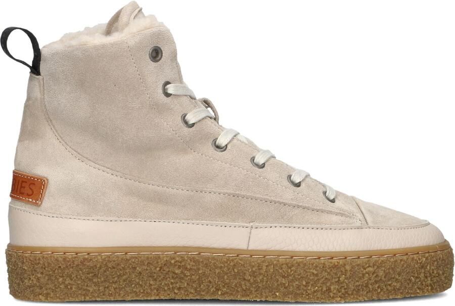 SHABBIES Hoge Sneakers Dames Chewy Lily Suède Beige