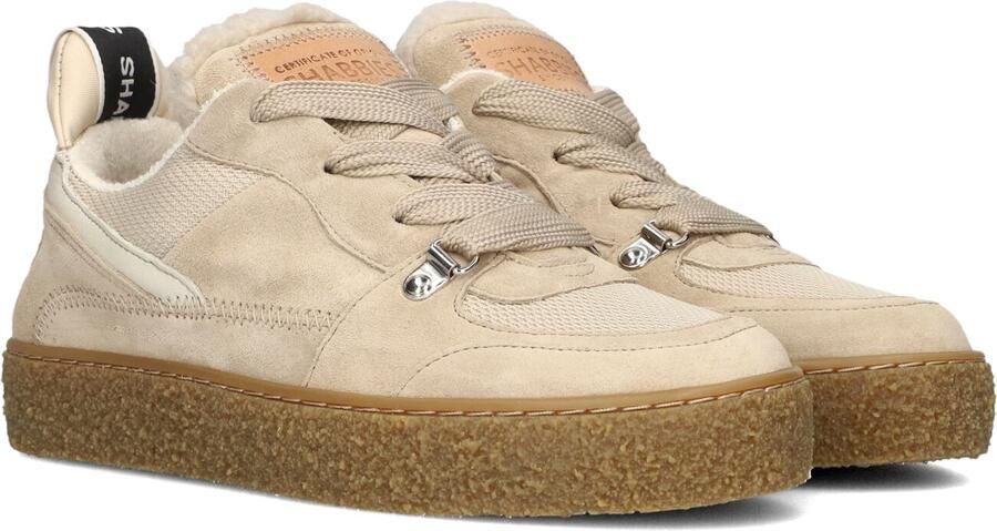SHABBIES Lage Sneakers Dames Chewy Unna Suède Beige