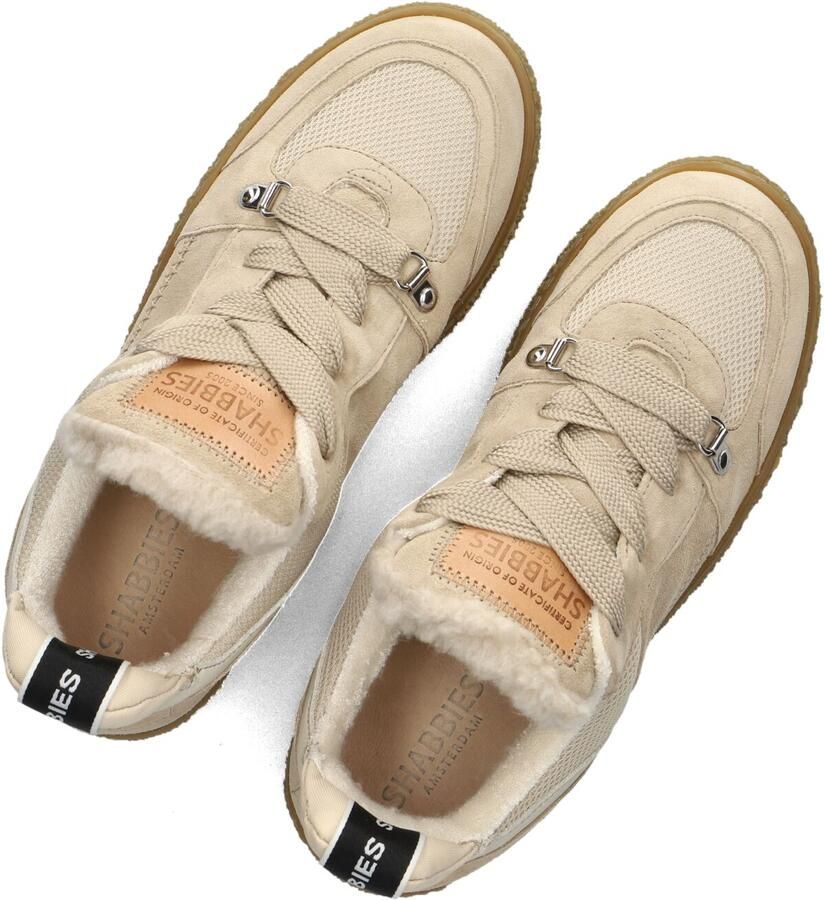 SHABBIES Lage Sneakers Dames Chewy Unna Suède Beige - Foto 2