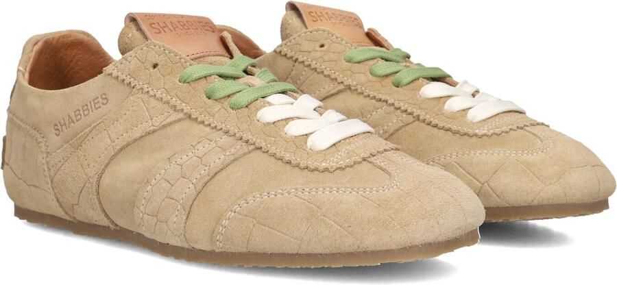SHABBIES Lage Sneakers Dames Ciska Base Suède Beige
