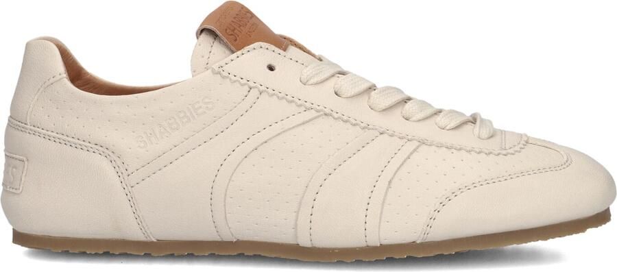 SHABBIES Lage Sneakers Dames Ciska Base Leer Beige