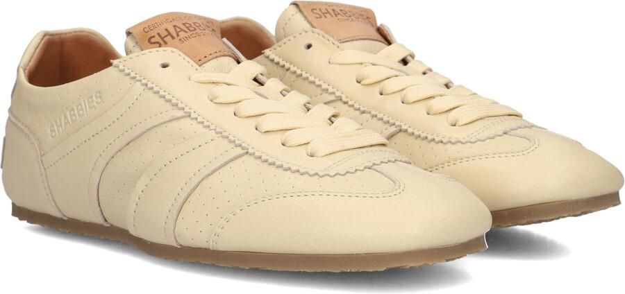 SHABBIES Lage Sneakers Dames Ciska Base Leer Beige