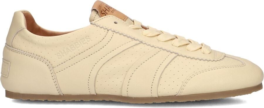 SHABBIES Lage Sneakers Dames Ciska Base Leer Beige