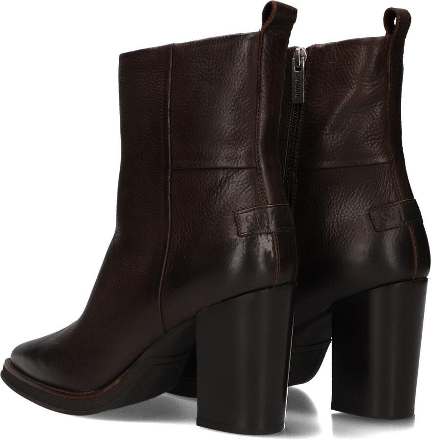Shabbies Amsterdam Shabbies Grunch Ami Enkellaarsjes Enkelboots met rits Dames Bruin - Foto 2