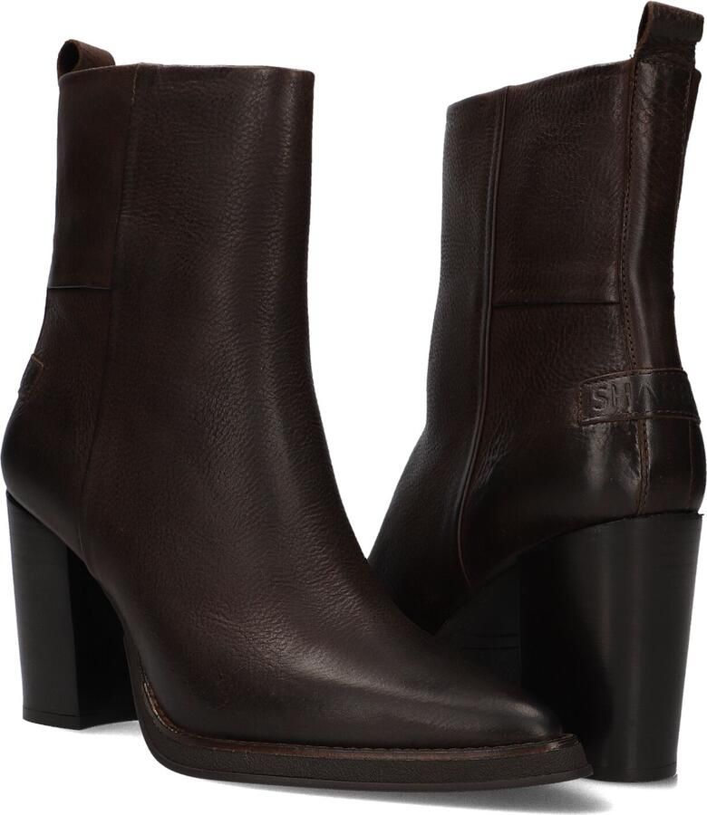 Shabbies Amsterdam Shabbies Grunch Ami Enkellaarsjes Enkelboots met rits Dames Bruin - Foto 3