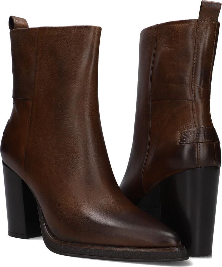Shabbies Amsterdam Shabbies Grunch Ami Enkellaarsjes Enkelboots met rits Dames Bruin - Foto 3