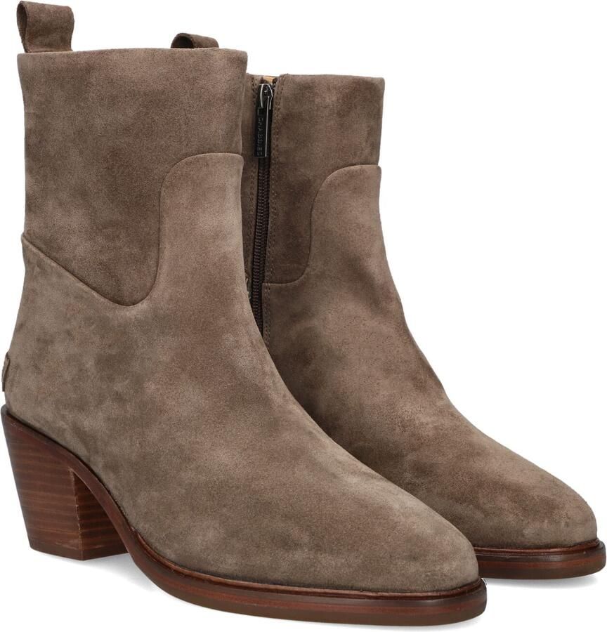 Shabbies Amsterdam Shabbies Joan Ankie Enkellaarsjes Enkelboots met rits Dames Taupe