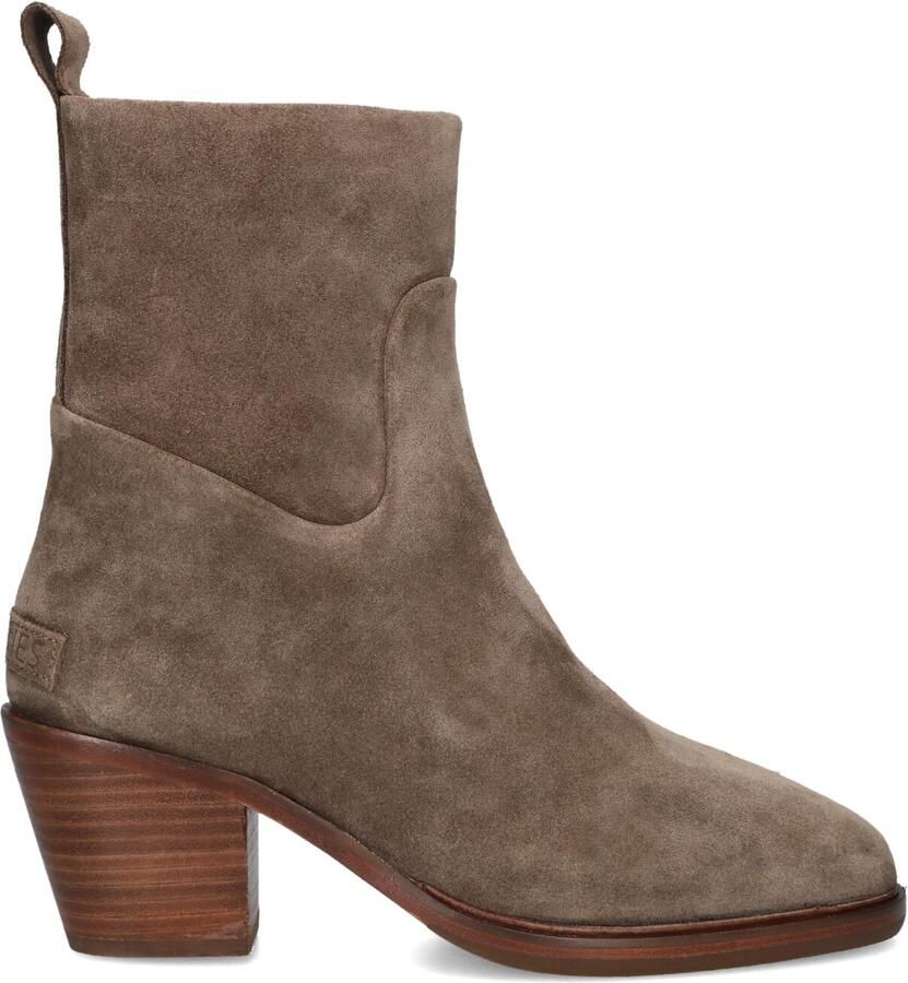 Shabbies Amsterdam Shabbies Joan Ankie Enkellaarsjes Enkelboots met rits Dames Taupe