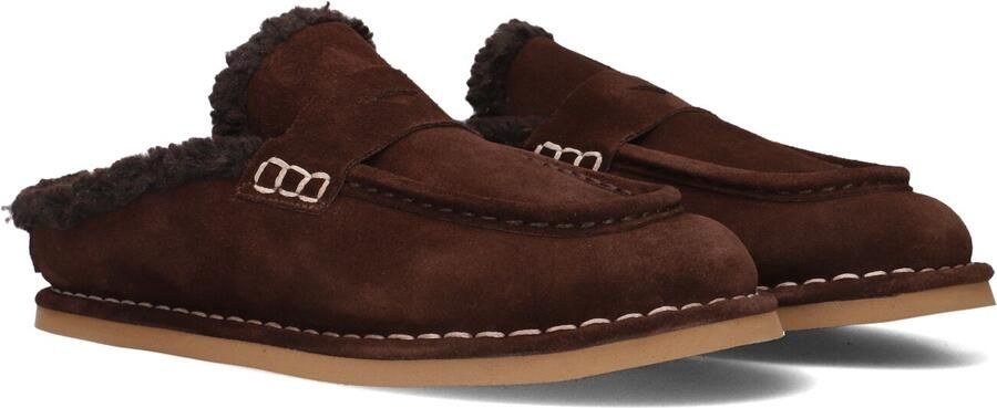 Shabbies Amsterdam WILJA PENNY Slipper Suede Warm Brown