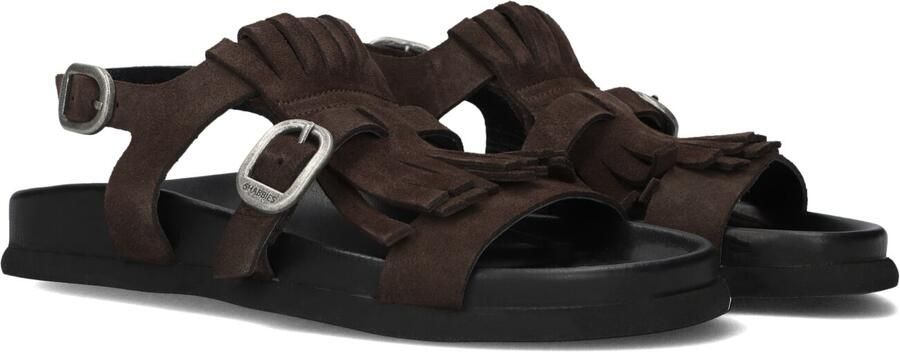 SHABBIES Dames Inga Fringes Maat: 38 Materiaal: Suède Kleur: Bruin