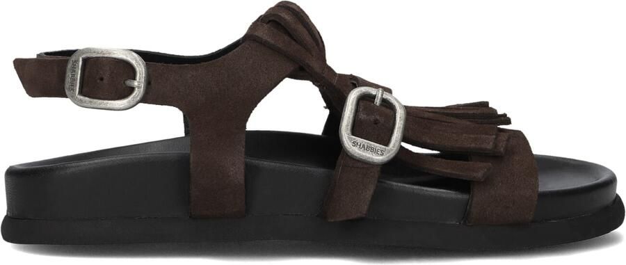 SHABBIES Dames Inga Fringes Maat: 40 Materiaal: Suède Kleur: Bruin - Foto 3