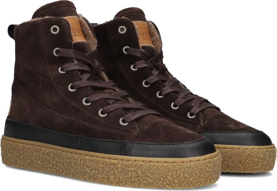 SHABBIES Hoge Sneakers Dames Chewy Lily Bruin
