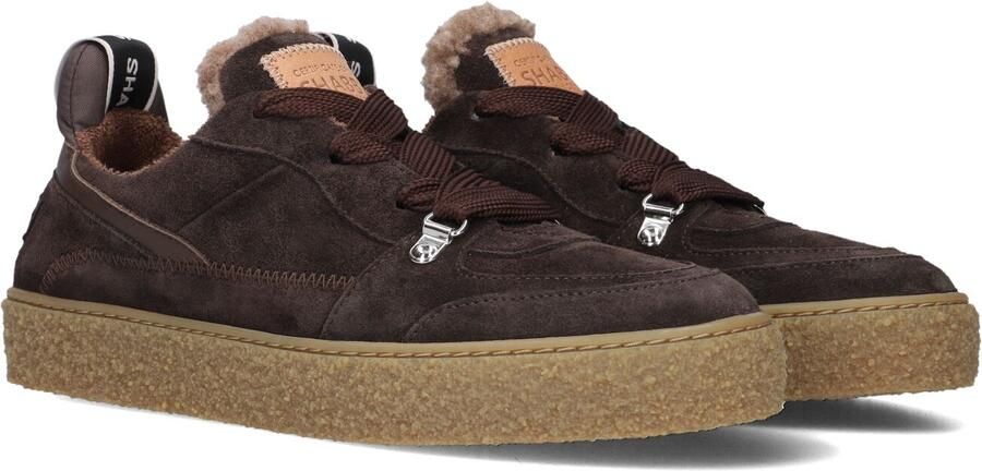 SHABBIES Lage Sneakers Dames Chewy Unna Suède Bruin