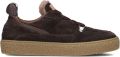 SHABBIES Lage Sneakers Dames Chewy Unna Suède Bruin - Donkerbruin