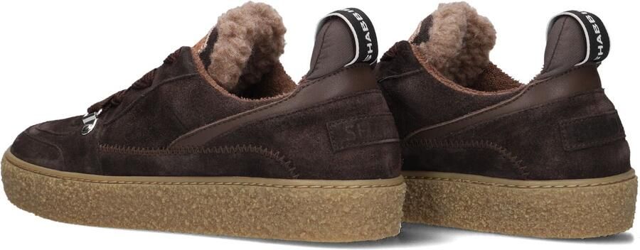 SHABBIES Lage Sneakers Dames Chewy Unna Suède Bruin - Foto 3