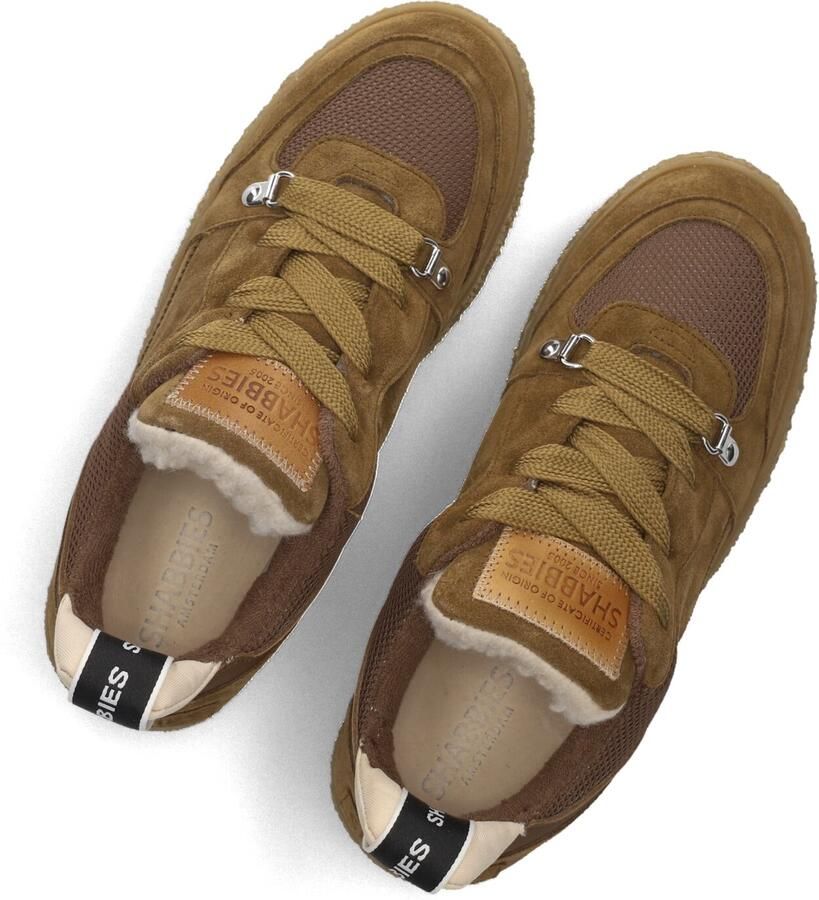 SHABBIES Lage Sneakers Dames Chewy Unna Suède Bruin - Foto 4