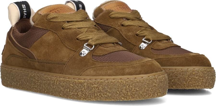 SHABBIES Lage Sneakers Dames Chewy Unna Suède Bruin