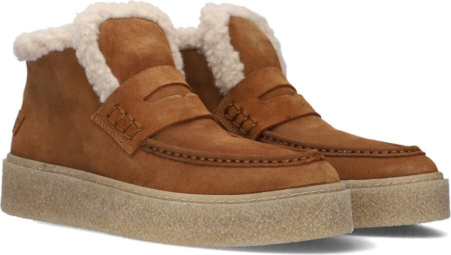 SHABBIES Lage Sneakers Dames Senna Anna Suède Camel