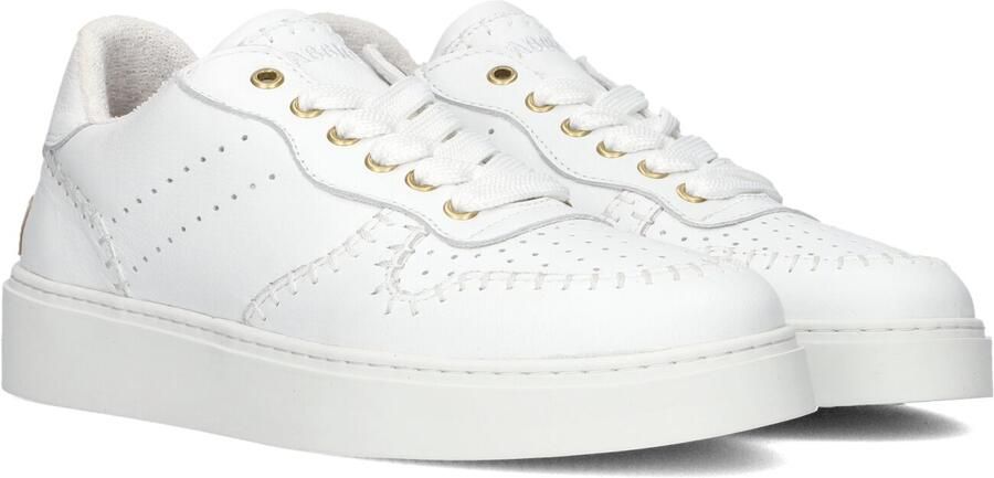 SHABBIES Lage Sneakers Dames Bossa Festa Leer Wit