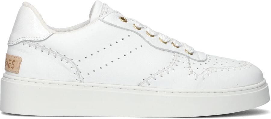 SHABBIES Lage Sneakers Dames Bossa Festa Leer Wit
