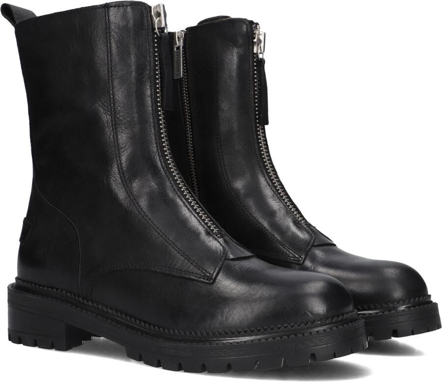 SHABBIES Enkelboots Dames Tirza Zipa Maat: 39 Materiaal: Leer Kleur: Zwart