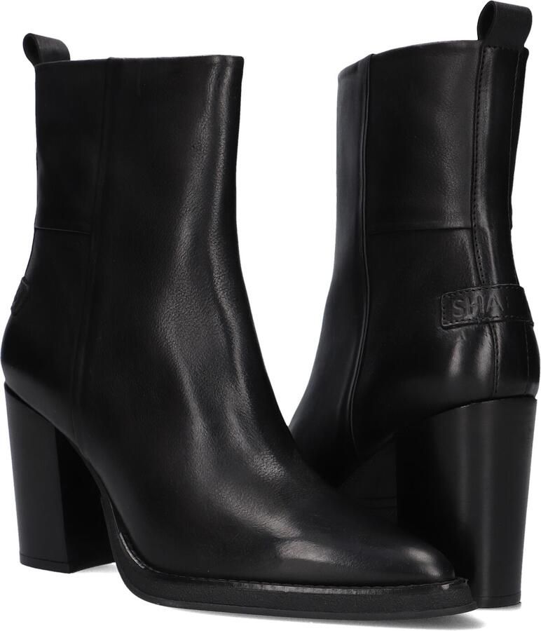 Shabbies Amsterdam Shabbies Grunch Ami Enkellaarsjes Enkelboots met rits Dames Zwart - Foto 4