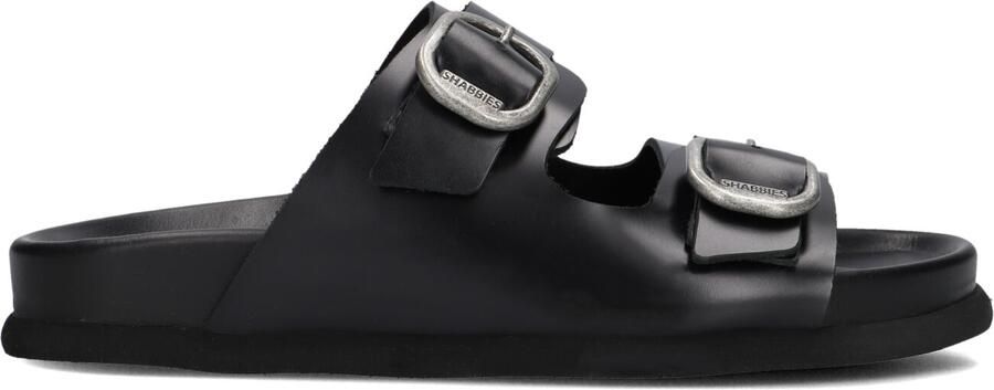 SHABBIES Slippers Dames Inga Buckles Maat: 40 Materiaal: Leer Kleur: Zwart - Foto 4
