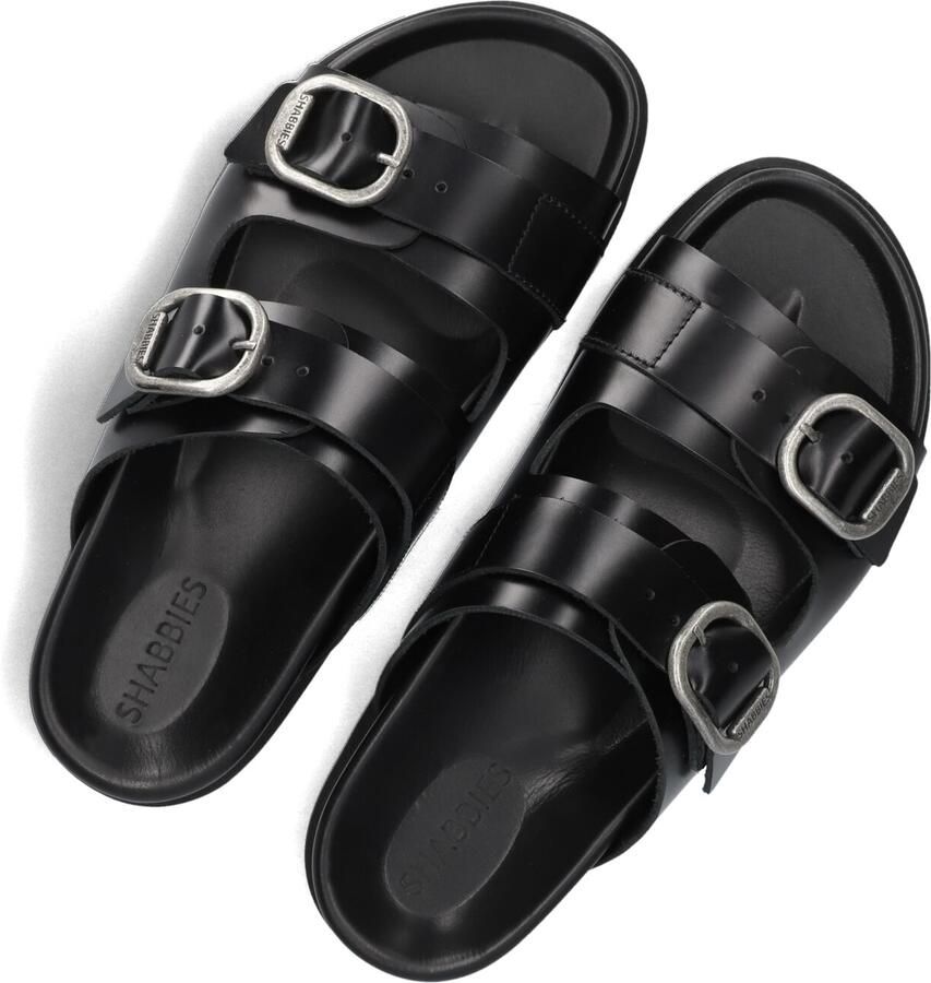 SHABBIES Slippers Dames Inga Buckles Maat: 40 Materiaal: Leer Kleur: Zwart - Foto 2