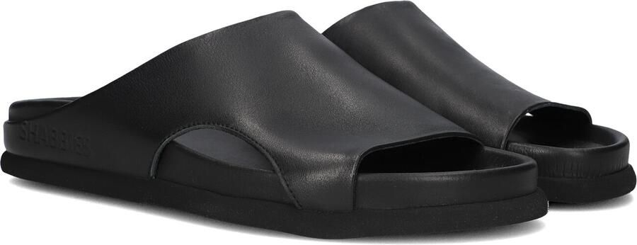 SHABBIES Badslippers Dames Inga Close Maat: 42 Materiaal: Leer Kleur: Zwart