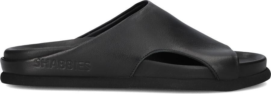 SHABBIES Badslippers Dames Inga Close Maat: 40 Materiaal: Leer Kleur: Zwart - Foto 4