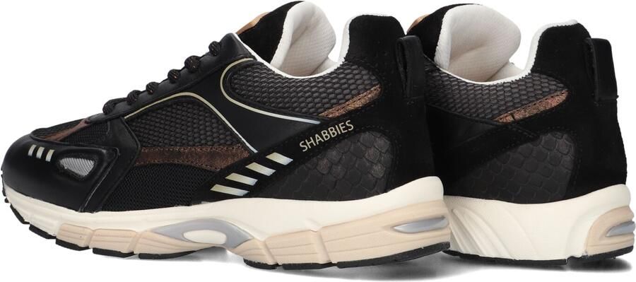 SHABBIES Lage Sneakers Dames Abbey Masha Leer Zwart - Foto 5