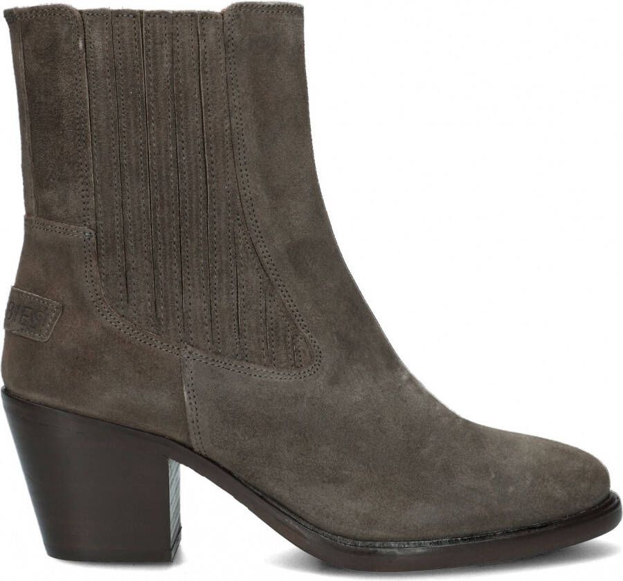 SHABBIES Enkellaarsjes Dames 183020297 Maat: 41 Materiaal: Suède Kleur: Taupe