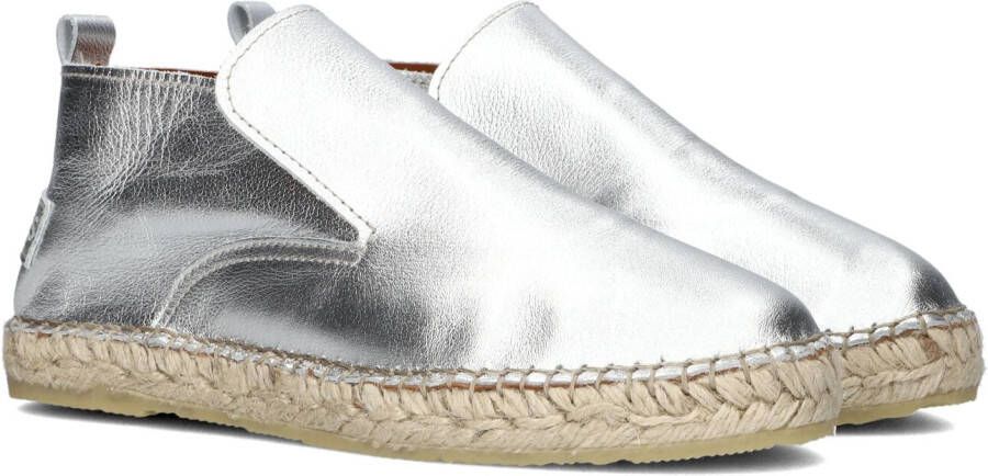 SHABBIES Espadrilles Dames Elche Lofa Metallic Maat: 37 Materiaal: Leer Kleur: Zilver