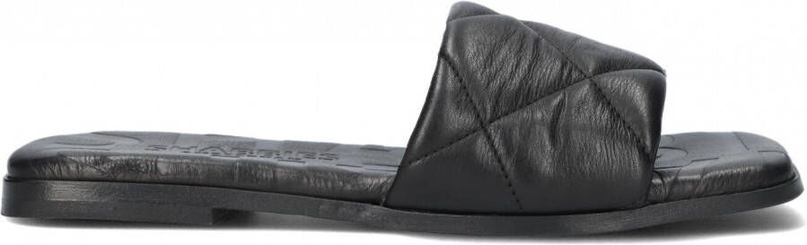 Shabbies Elegante Leren Slippers met Geweven Details Black Dames