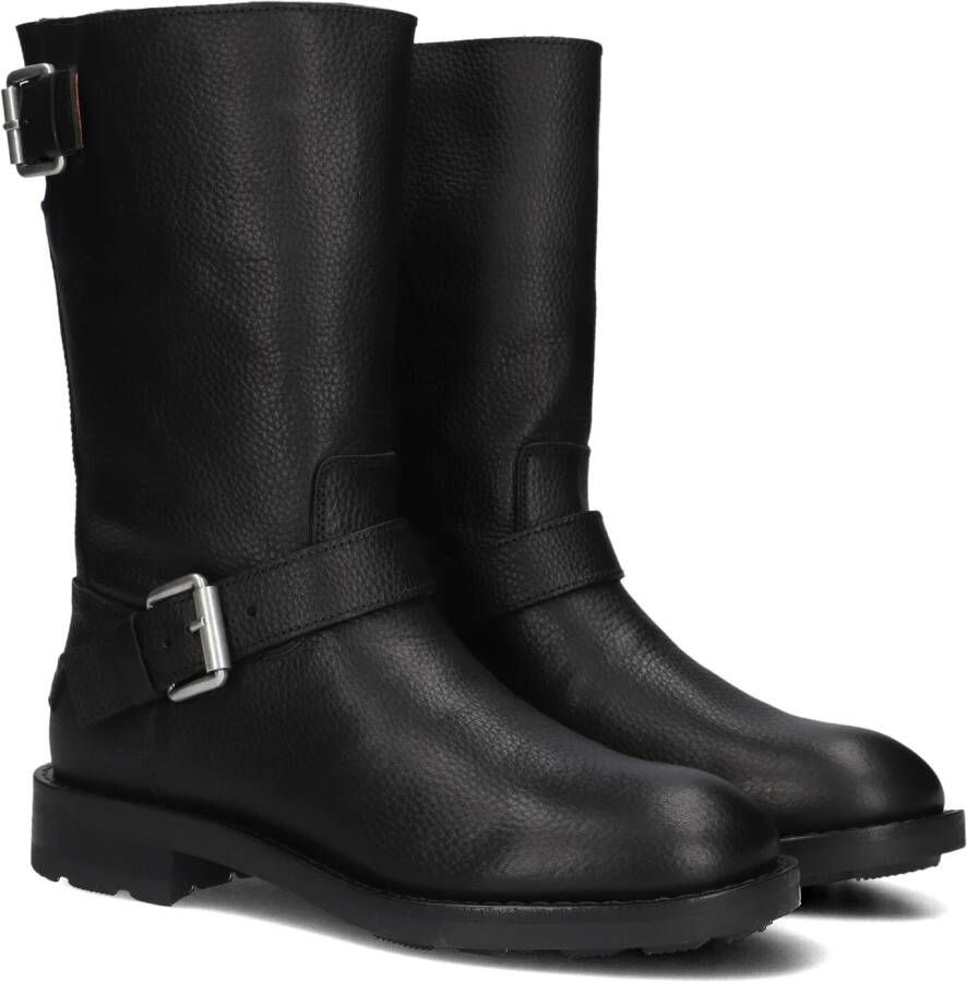 SHABBIES Biker Boots Dames Alyd Mia Maat: 41 Materiaal: Leer Kleur: Zwart
