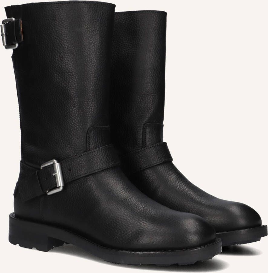 SHABBIES Biker Boots Dames Alyd Mia Maat: 40 Materiaal: Leer Kleur: Zwart