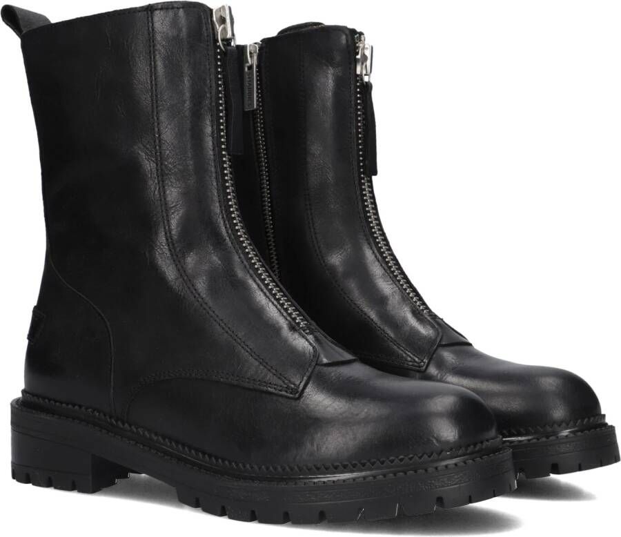 SHABBIES Enkelboots Dames Tirza Zipa Maat: 41 Materiaal: Leer Kleur: Zwart