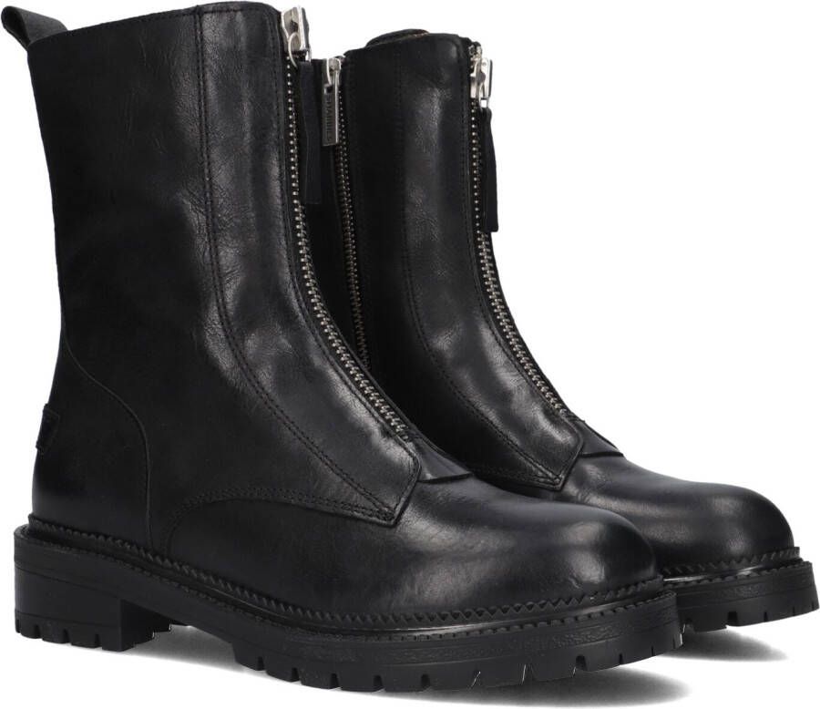 SHABBIES Enkelboots Dames Tirza Zipa Maat: 41 Materiaal: Leer Kleur: Zwart