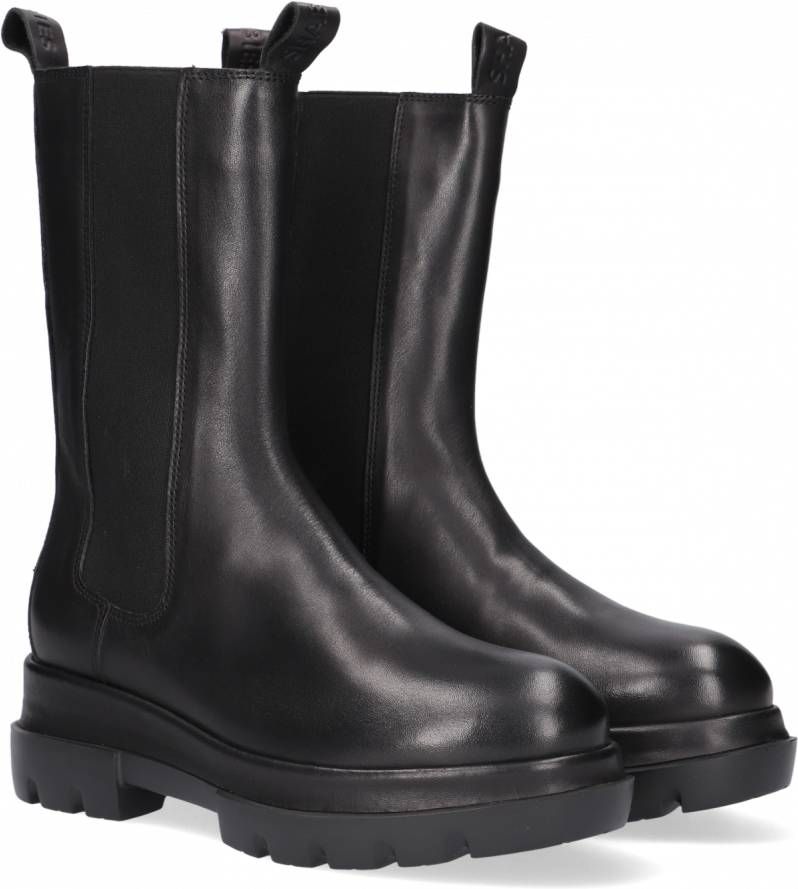 Shabbies Amsterdam hoge leren chelsea boots zwart - Schoenen.nl