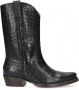 Shabbies Amsterdam Western enkellaars croco geprint leer zwart - Thumbnail 1