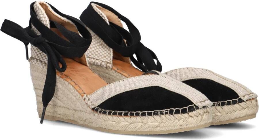 SHABBIES Espadrilles Dames Kaila Ki Seven Maat: 36 Materiaal: Leer Kleur: Zwart