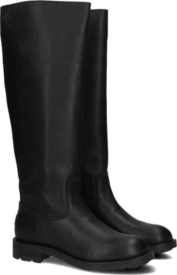 SHABBIES Hoge Laarzen Dames Alyd Tuba Maat: 41 Materiaal: Leer Kleur: Zwart