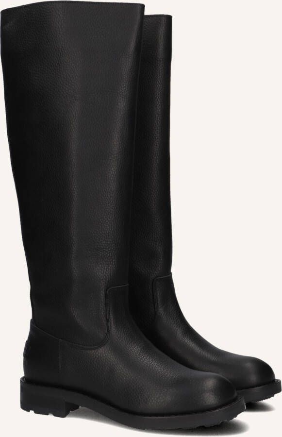 SHABBIES Hoge Laarzen Dames Alyd Tuba Maat: 41 Materiaal: Leer Kleur: Zwart