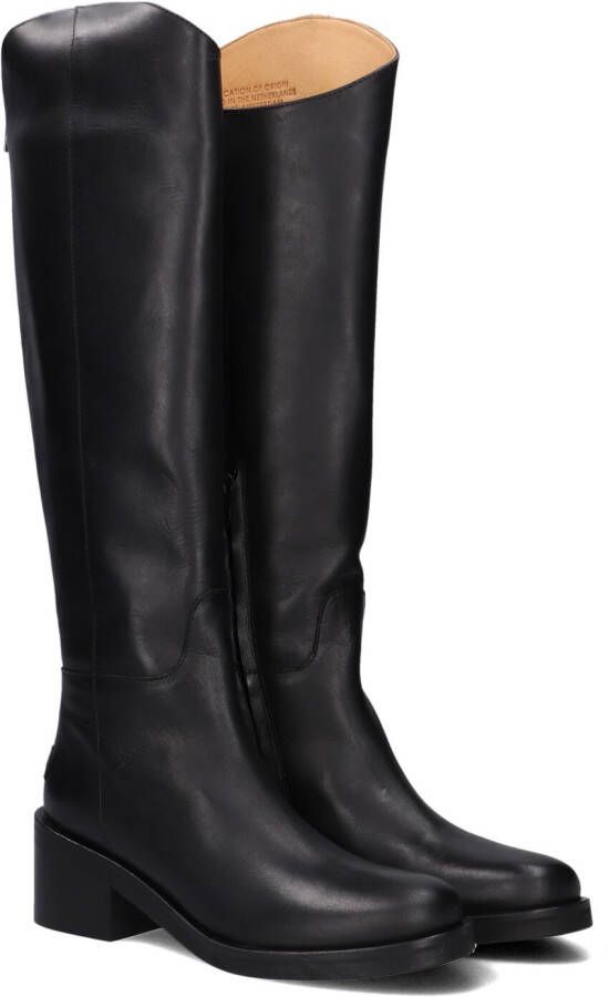 SHABBIES Hoge Laarzen Dames Lakey Ride Maat: 42 Materiaal: Leer Kleur: Zwart