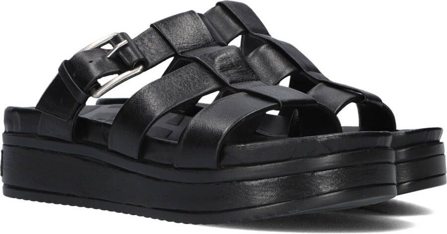SHABBIES Slippers Dames 170020404 Shs1406 Maat: 38 Materiaal: Leer Kleur: Zwart