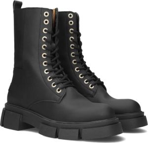 Shabbies Amsterdam Shabbies 185020047 Veterboots Laarzen Met Veters Dames Zwart